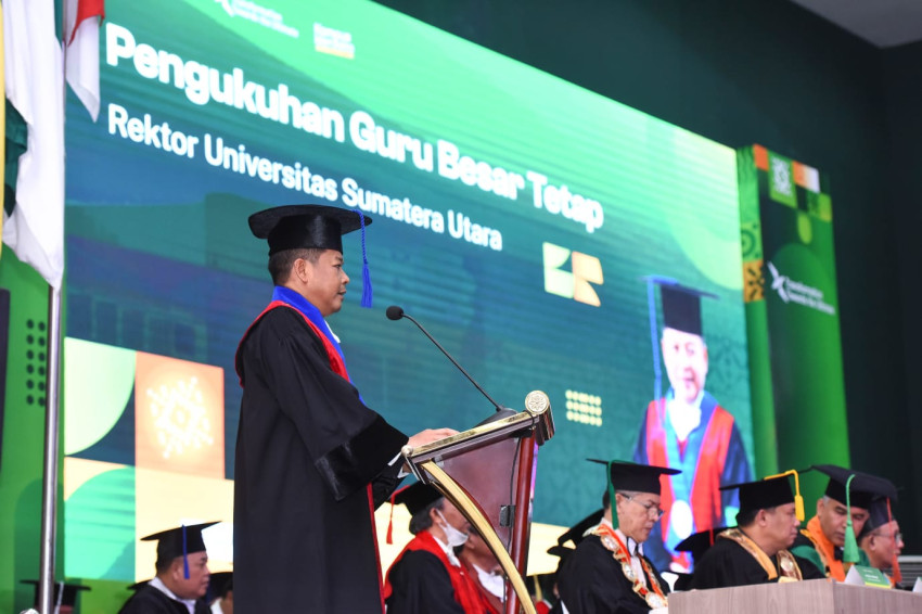 Prof Dr Muryanto Amin Dikukuhkan sebagai Guru Besar Tetap Ilmu Politik USU