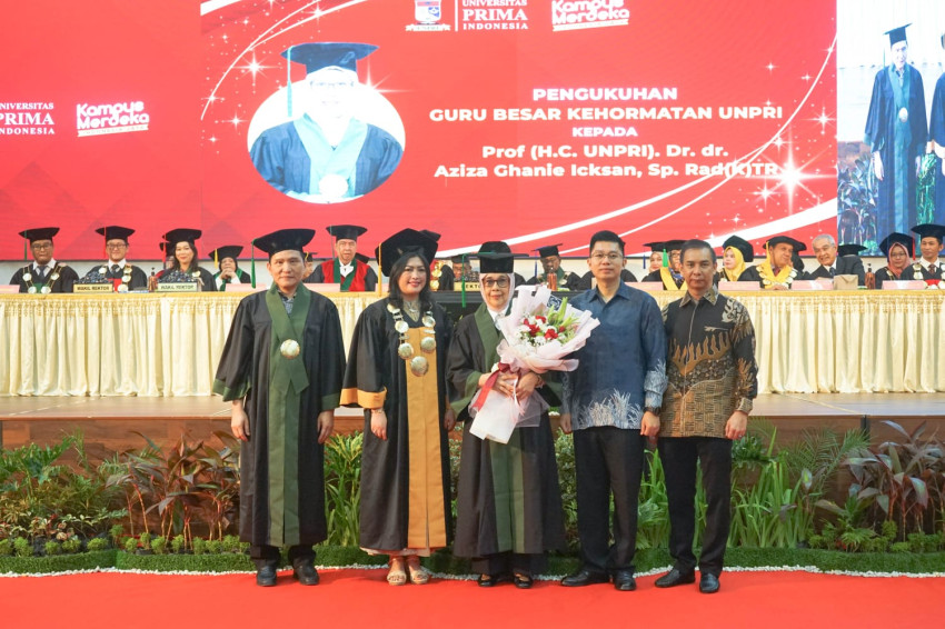Prof Dr dr Aziza Ghanie Icksan Resmi Guru Besar Kehormatan UNPRI