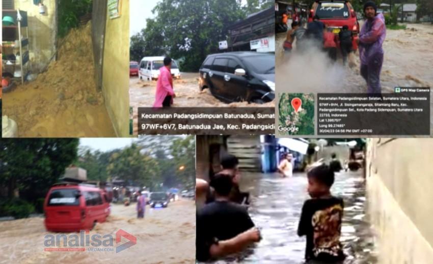 Sidimpuan di Kepung Banjir, Rumah Warga Terendam dan Tertimbun Longsor