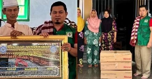 Dibulan Ramadhan, H. Imran Sah Bagikan Jam Digital dam Kompor di Desa Sabungan