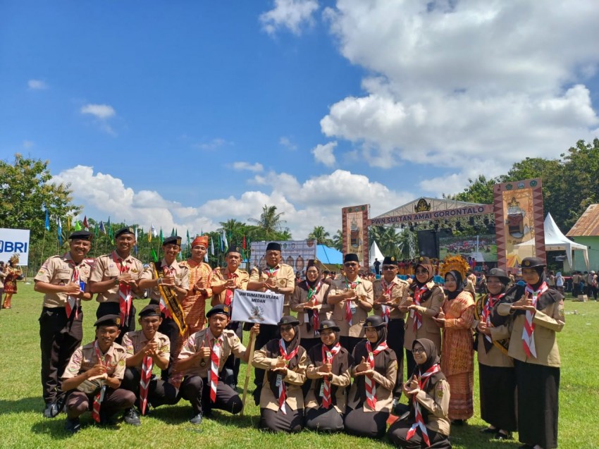 Rektor UIN Sumut Kunjungi Peserta Perkemahan Wirakarya Nasional di Gorontalo