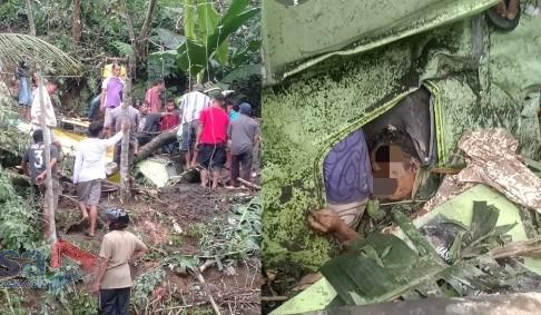 Truk Masuk Jurang di Tapsel, Satu Tewas Terjepit dan Dua Kritis