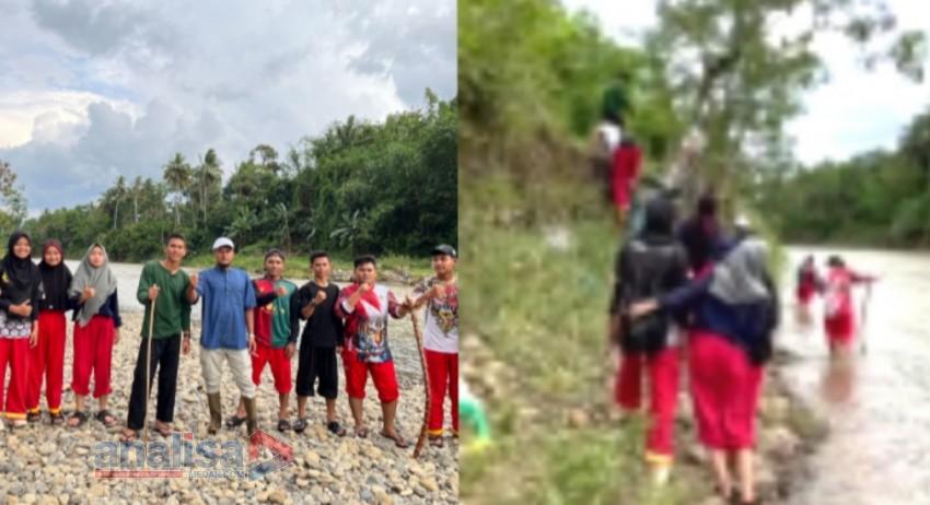 IPSI dan Pesilat Sisir Sungai Pencarian Lucky Anak Yang Hilang Saat Banjir di Sidimpuan