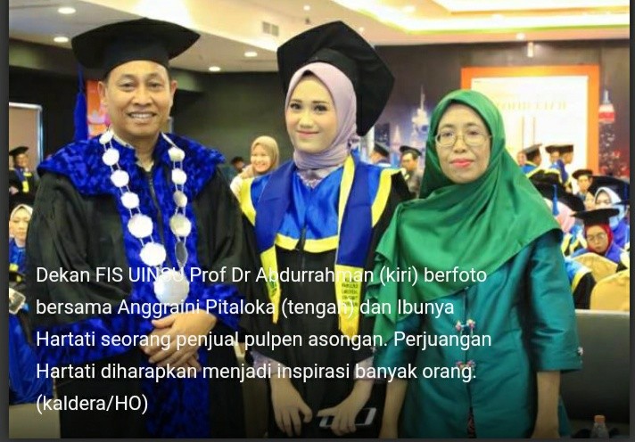 Kisah Inspiratif, Anak Pedagang Pulpen Raih Yudisium Terbaik FIS UIN Sumut