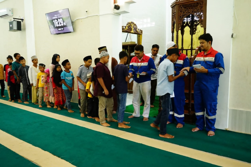 Rayakan HUT ke-18, Pertamina EP Pangkalan Susu Berikan Santunan ke 110 Anak Yatim dan Duafa