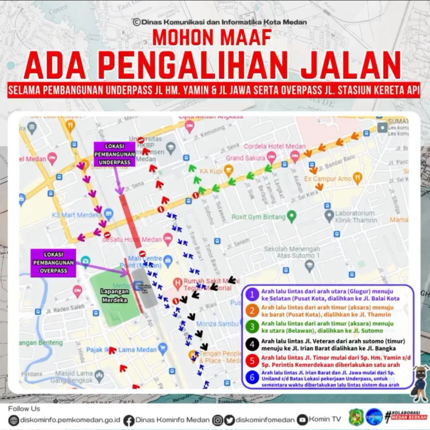 Mulai 13 Oktober 2023, Seputaran Jalan HM Yamin, Jalan Jawa, dan Gaharu Ditutup Berikut Jalur Alternatif yang Disiapkan