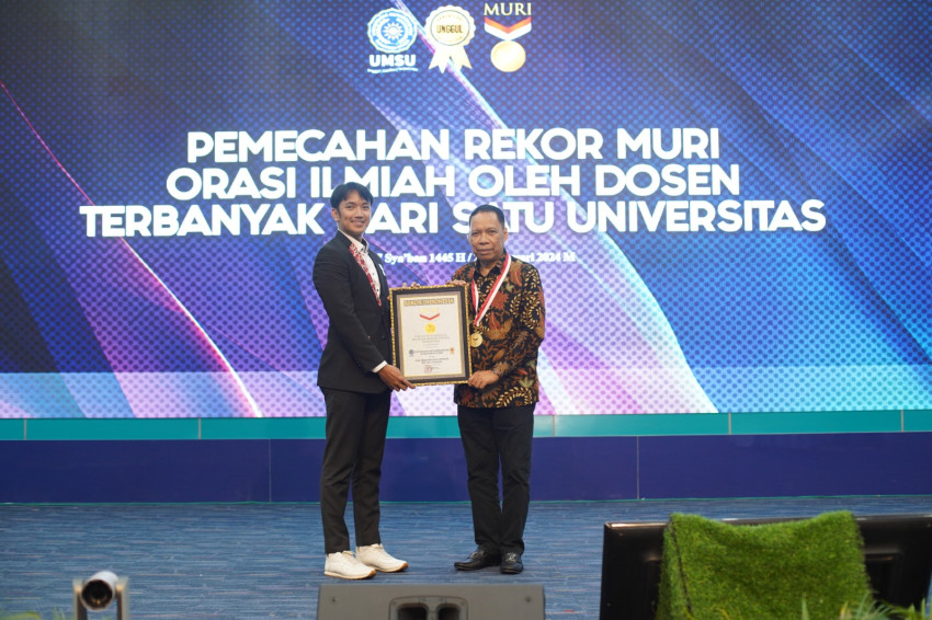Dalam Milad ke 67 Tahun, UMSU Raih  Rekor MURI Orasi Ilmiah Dosen Terbanyak