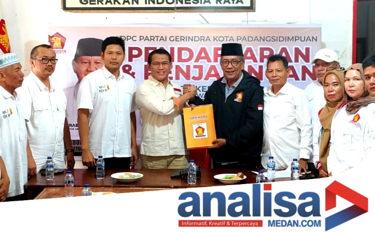 Jon Sujani, Adik Gus Irawan Pasaribu Mendaftar Ke Partai Gerindra Bakal Calon Walikota Padangsidimpuan