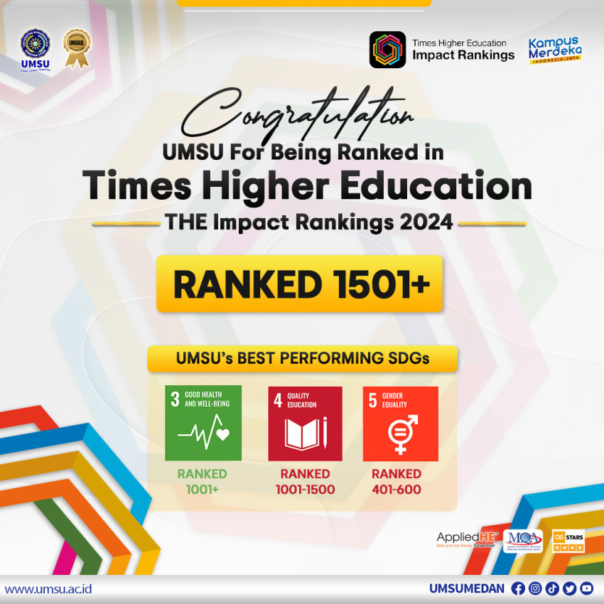 UMSU masuk Kampus Terbaik Dunia Versi THE Impact Rankings 2024
