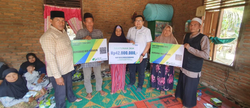 BPJS Ketenagakerjaan Cabang Palas  Serahkan Santunan JKM ke Alm.Kaya Mudin Parinduri