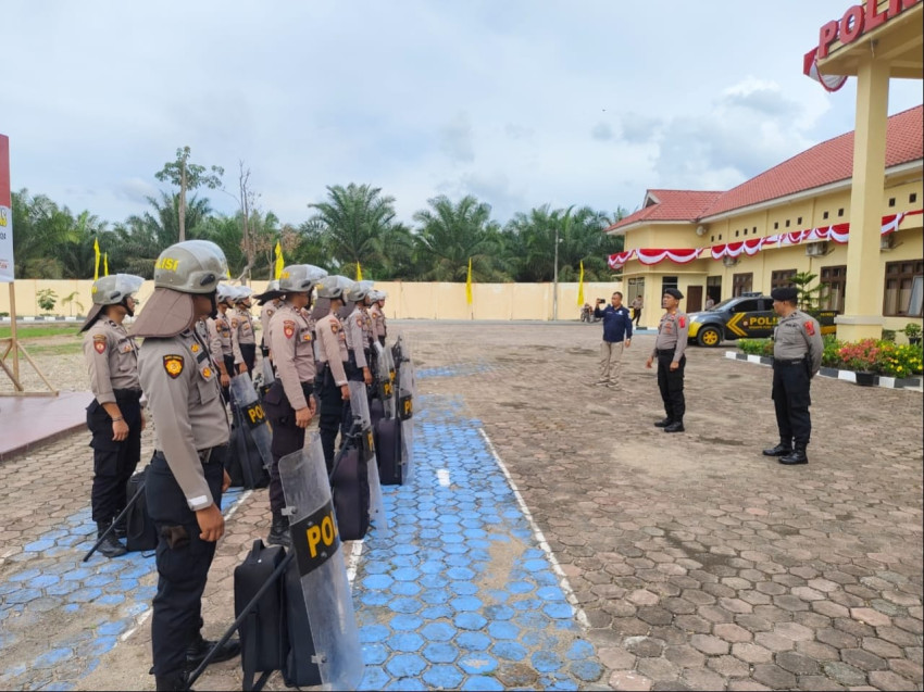 Personel Sat Samapta Polres Palas Latihan Dalmas Menghadapi Pesta Demokrasi