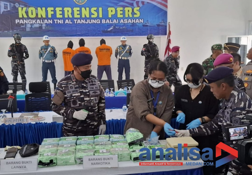 Lanal Tanjungbalai Asahan Gagalkan Penyelundupan 21.244 Sabu
