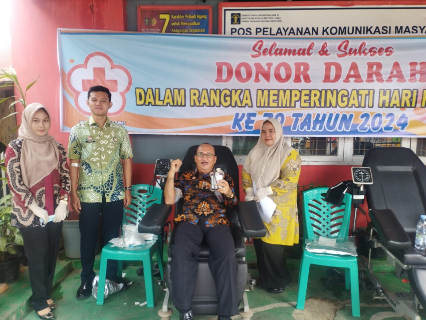 Jelang Peringatan Hari Pangayom, Rutan Klas II B Sibuhuan Gelar Donor Darah