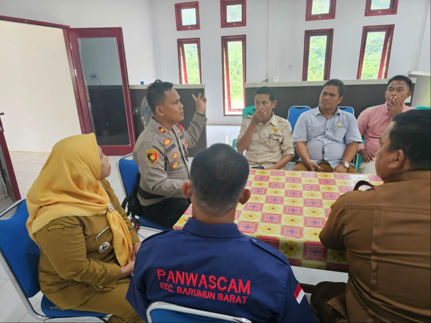 Polsek Barumun Tengah Rakor dengan Kecamatan, Sarana Jalan Sulit Dilalui