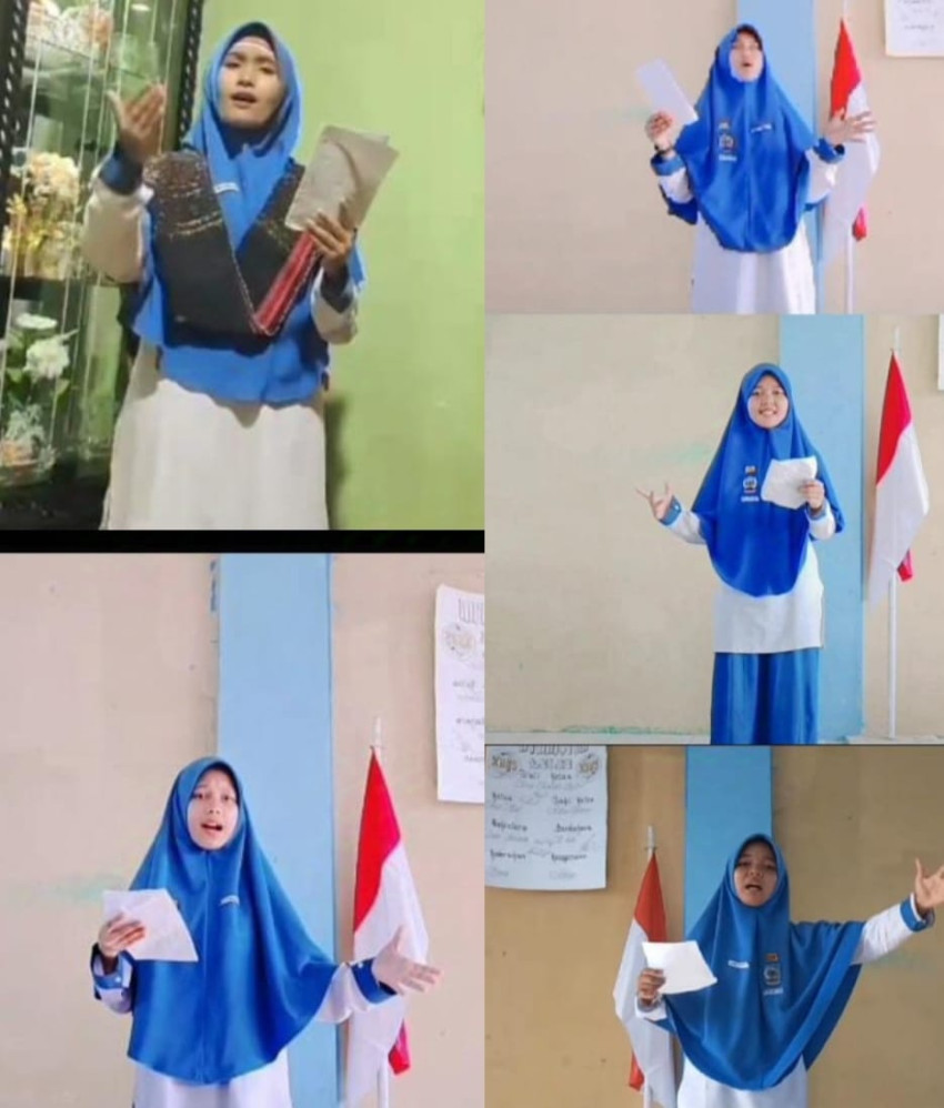 Sambut HUT Polantas ke 69,  Santriwati Ponpes Al Mukhlisin Sibuhuan Ikut Lomba Baca Puisi