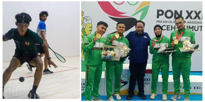 Tak Sia-sia Latihan ke Malaysia, Atlet Squash Sumut Torehkan Sejarah Rebut Emas di PON XXI