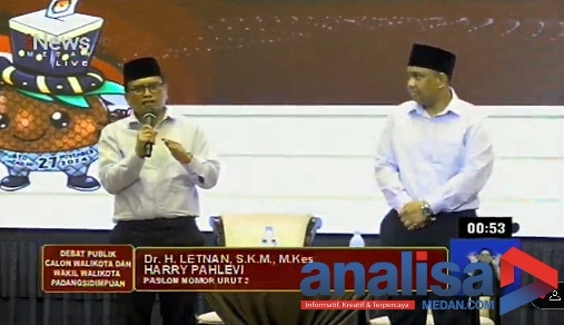Santun, Tepat dan Mantap. Letnan Sampaikan Visi Sidimpuan Lebih Maju Jika APBD Untuk Rakyat (Debat Cawalkot)