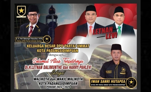 Partai Ummat Ucapkan Selamat Kepada Letnan Dalimunthe Dan Harry Pahlevi