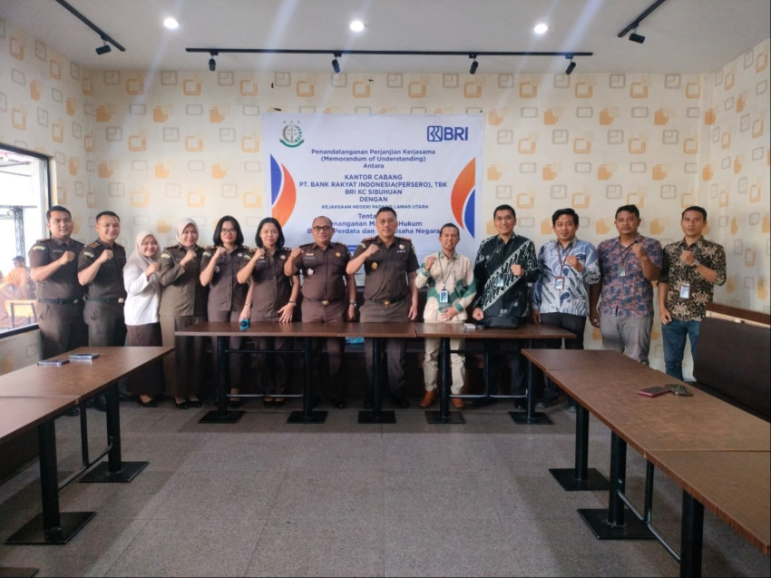 BRI Cabang Sibuhuan Teken MoU Kerjasama Datun dengan Kejari Paluta