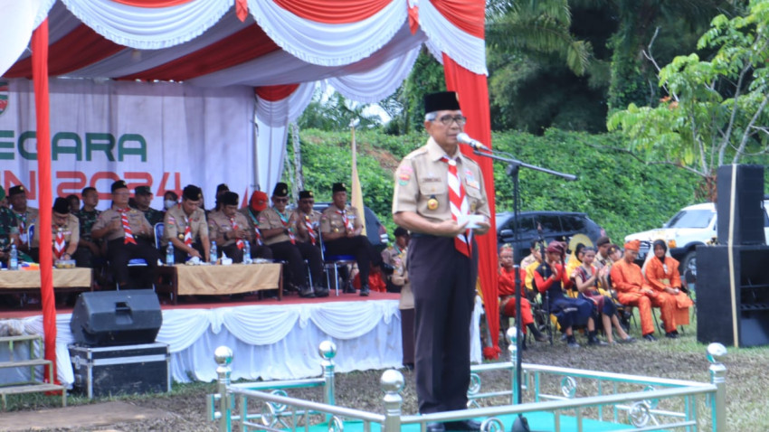 Kemah Bela Negara Kwarda Pramuka Sumut Ditutup, Ini Pesan Nurdin Lubis