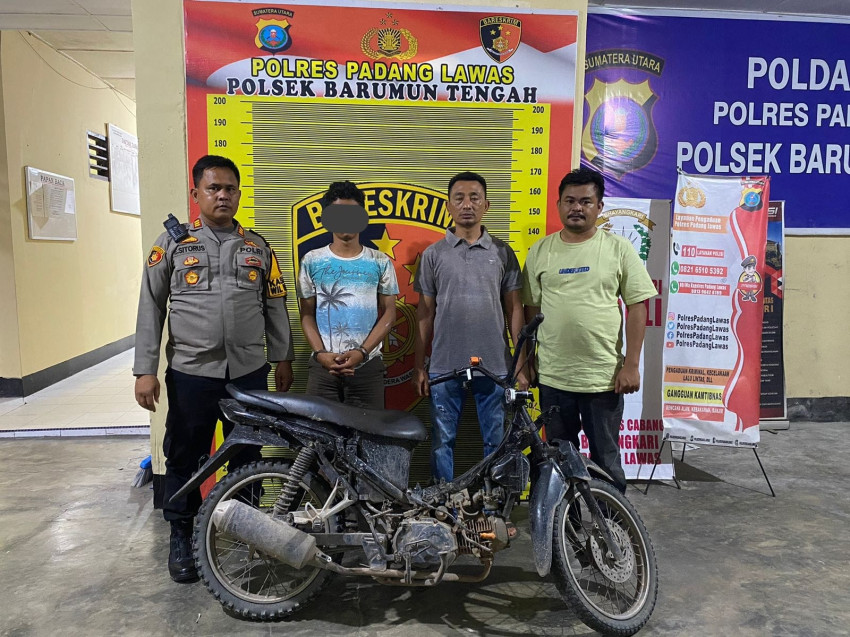 Unit Reskrim Polsek Barumun Tengah Ungkap Kasus Curanmor