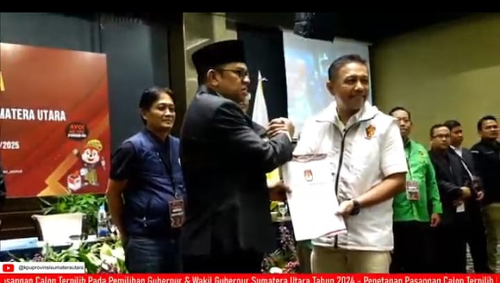 KPU Sumut Tetapkan Pasangan Bobby-Surya Pemenang Pilkada Gubsu