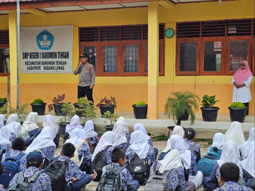Jelang Libur Ramadhan, Kapolsek Barumun Tengah  Sampaikan Pesan Kantibmas ke Pelajar