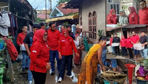 Nyalakan Perjuangan! PDI-P Sebar Takjil Dan Nasi Kotak Untuk Korban Banjir di Sidimpuan