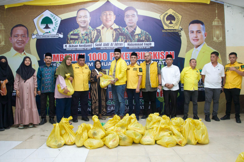 Pimpinan Pusat AMPG Berikan 1.000 Paket Sembako di Kabupaten Deli Serdang Sumatera Utara