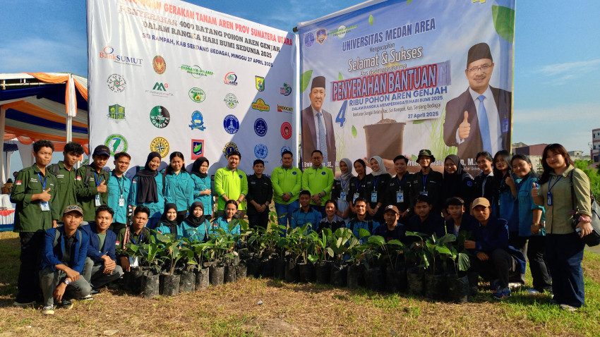 UMA Berpartisipasi Aktif dalam Peringatan Hari Bumi 2025: Serahkan 4000 Bibit Pohon Aren Genjah