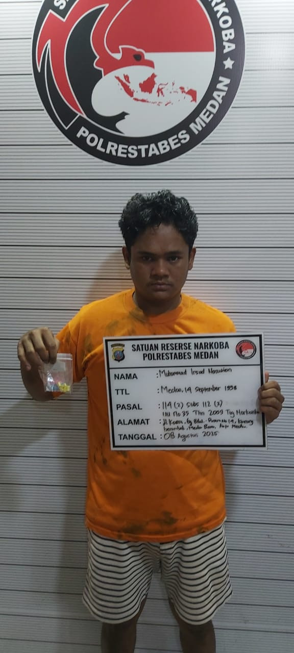 Satresnarkoba Polrestabes Medan Bekuk Bandar Narkotika di Jalan Guru Sinomba, 37 Inex Jenis Baru Disita
