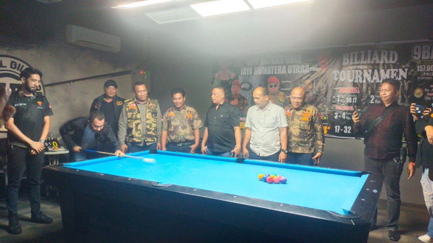 Kapolrestabes Medan Buka Turnamen Billiard GRIB Jaya Sumut: Ajak Jaga Kamtibmas dan Sportivitas
