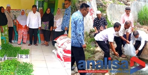 &lrm;Jelang HUT Pemko, Lurah Bonan Dolok Sidimpuan Sebar Benih Ikan dan Bibit Gratis Serta Pupuk Untuk Kelompok Tani