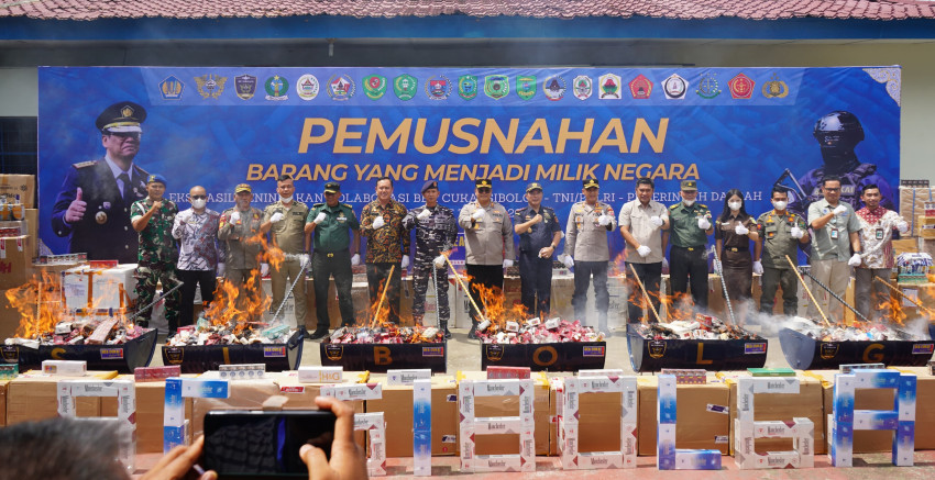 Bea Cukai Sibolga Musnahkan 1,3 Juta Batang Rokok Ilegal, Selamatkan Negara Rp1 Miliar Lebih