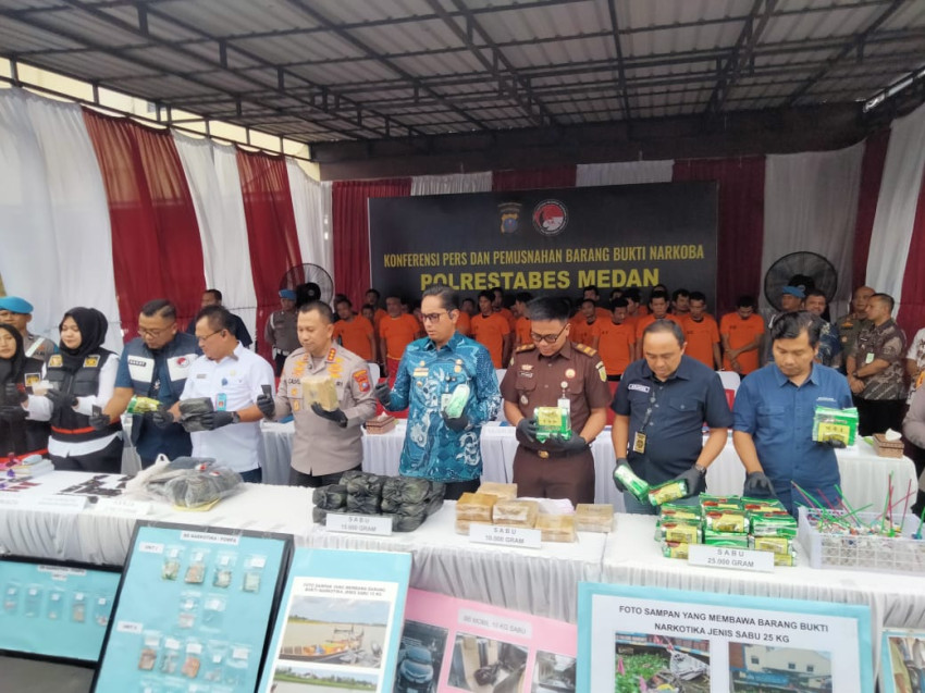 Polrestabes Medan Musnahkan Narkotika Rp50 Miliar, 212 Tersangka Ditangkap dalam 42 Hari
