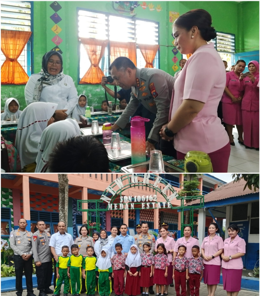 Kapolrestabes Medan Tinjau Program MBG, Siswa Antusias Isi Kuesioner