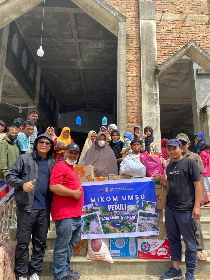Mikom UMSU Salurkan Bantuan untuk Korban Banjir Bandang di Aceh Tamiang