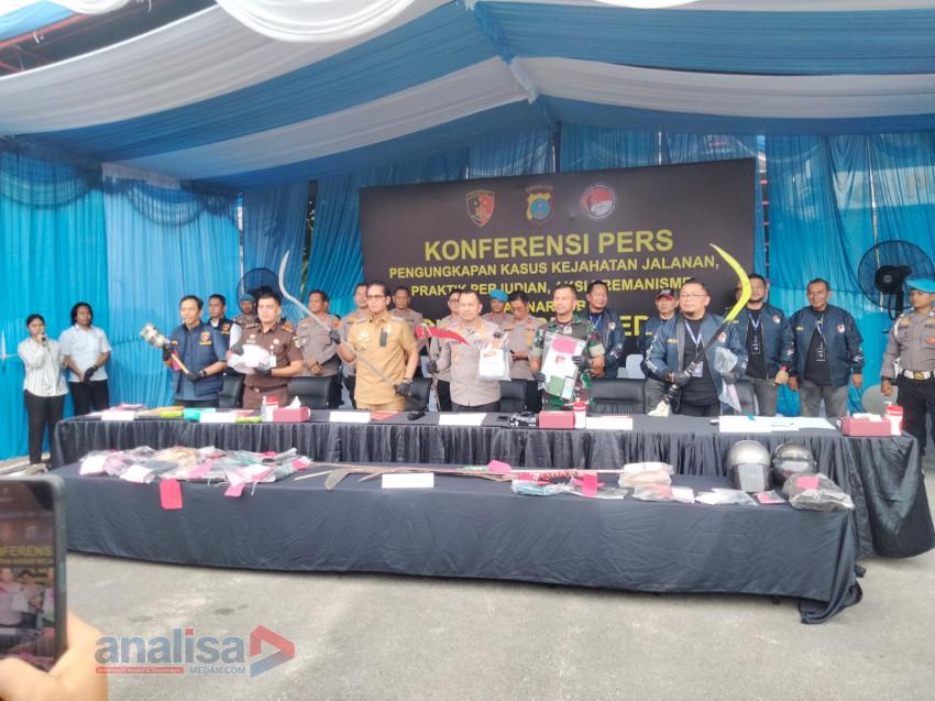 Hanya 15 Hari, Polrestabes Medan Sikat 142 Kasus Kejahatan Jalanan dan Narkoba