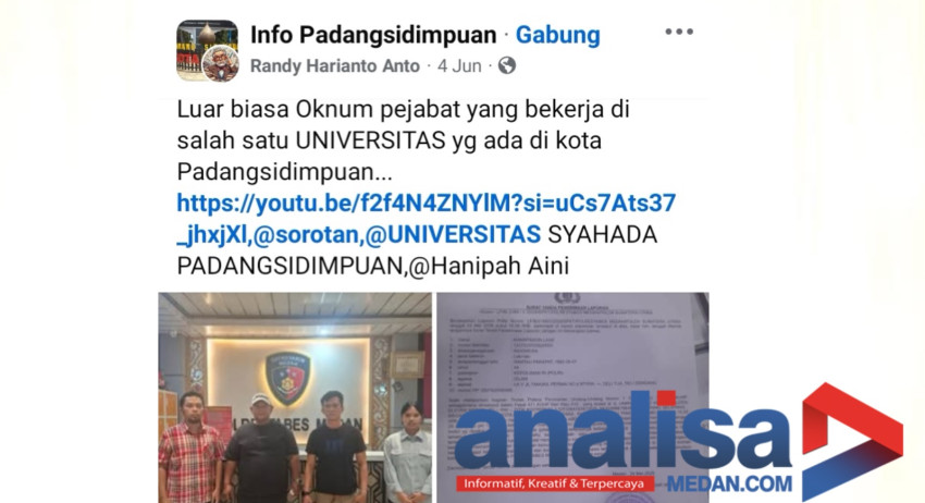 Gara-Gara Postingan, Akun Randy Harianto Dilaporkan ke Polda Sumut
