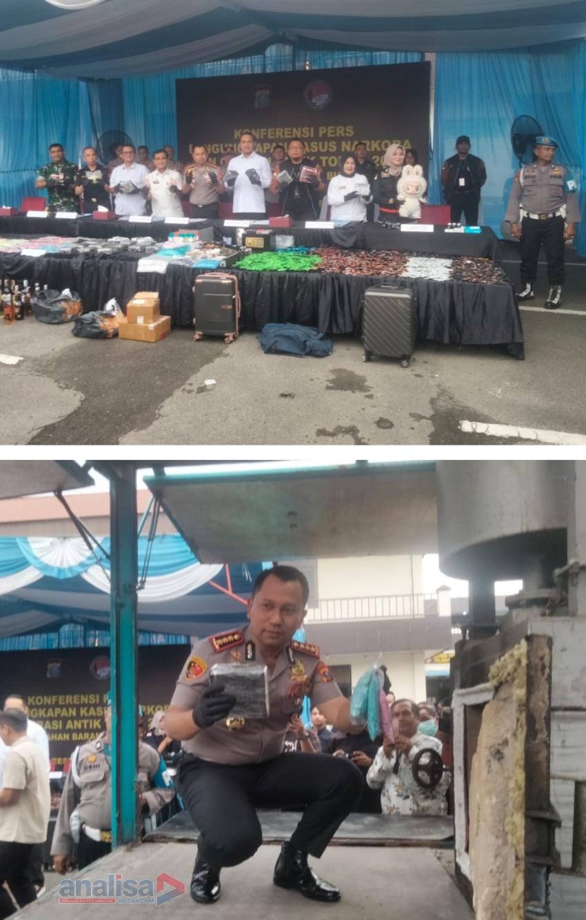 Polrestabes Medan Catat Kenaikan 117 Persen Pengungkapan Narkoba, 231 Kg Sabu Dimusnahkan