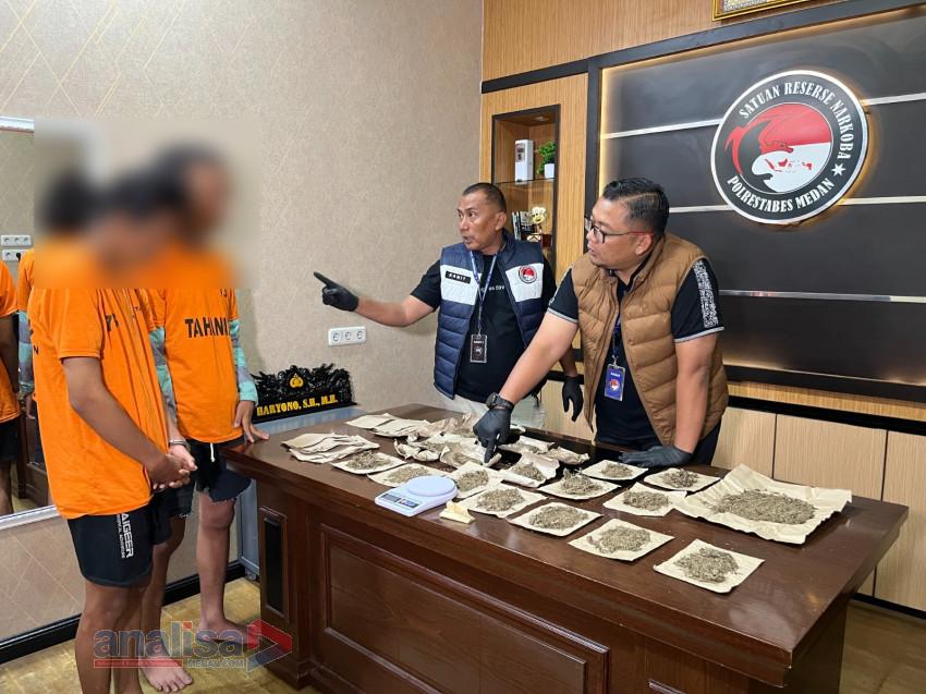 Satresnarkoba Polrestabes Medan Bongkar Peredaran Ganja, Dua Mahasiswa Ditangkap dengan Barang Bukti 260 Gram