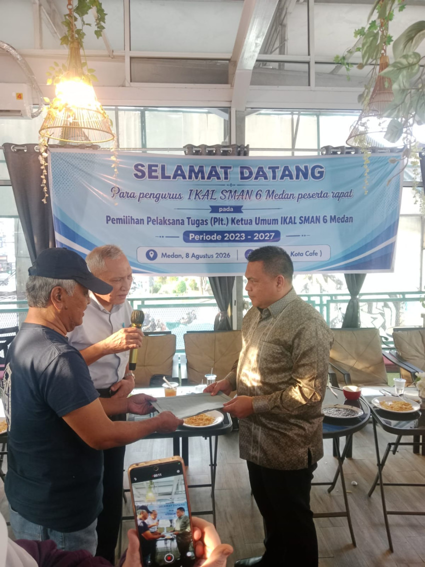Aklamasi, Hasrul Benny Harahap Jadi Plt Ketum IKAl SMAN 6 Medan