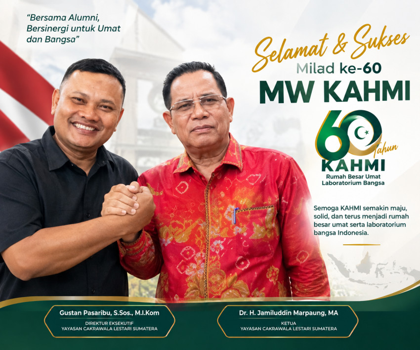 Yayasan Cakrawala Lestari Sumatera Ucapkan Selamat Milad ke-60 MW KAHMI